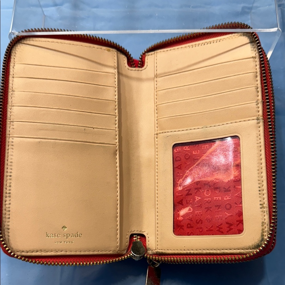 Kate Spade Vibrant orange/peach Dark Wristlet Clutch - Picture 6 of 11